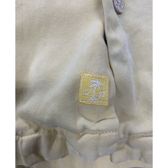 Tommy Bahama Sz L Lost In Paradise‎ Hawaiian Shirt Yellow Embroidered - Picture 8 of 9